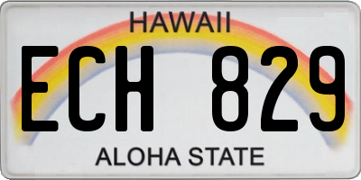 HI license plate ECH829