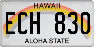 HI license plate ECH830