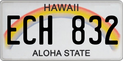 HI license plate ECH832
