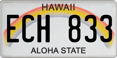 HI license plate ECH833