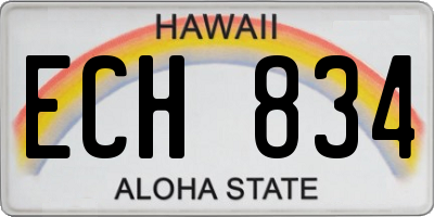 HI license plate ECH834