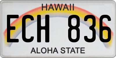 HI license plate ECH836