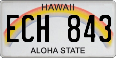 HI license plate ECH843