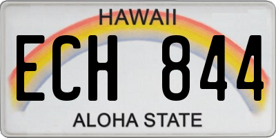 HI license plate ECH844