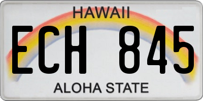 HI license plate ECH845