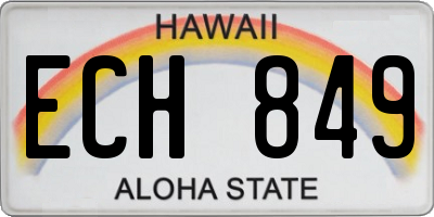 HI license plate ECH849
