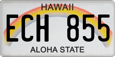 HI license plate ECH855