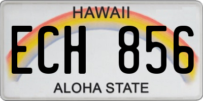 HI license plate ECH856