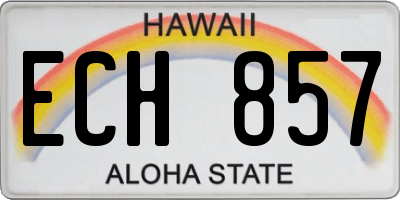 HI license plate ECH857