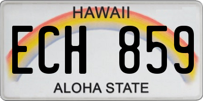 HI license plate ECH859
