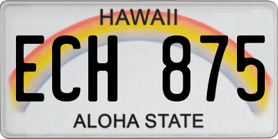 HI license plate ECH875