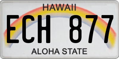 HI license plate ECH877