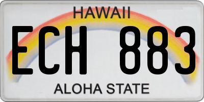HI license plate ECH883
