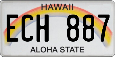 HI license plate ECH887