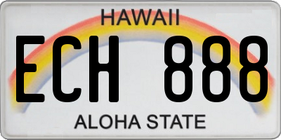 HI license plate ECH888