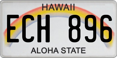 HI license plate ECH896