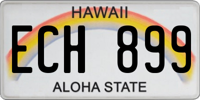 HI license plate ECH899