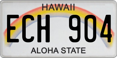HI license plate ECH904