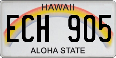 HI license plate ECH905