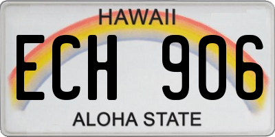 HI license plate ECH906