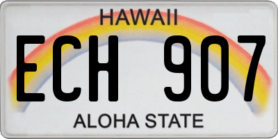 HI license plate ECH907