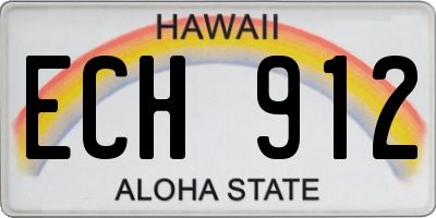 HI license plate ECH912