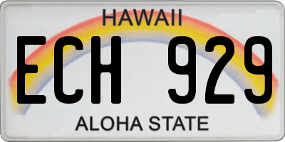 HI license plate ECH929