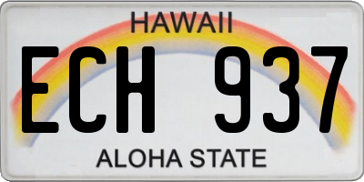 HI license plate ECH937