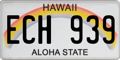 HI license plate ECH939