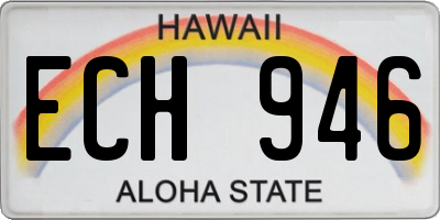 HI license plate ECH946