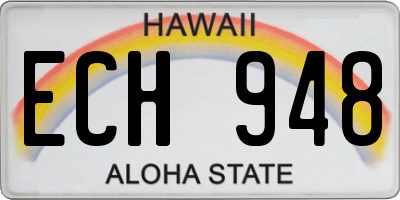 HI license plate ECH948