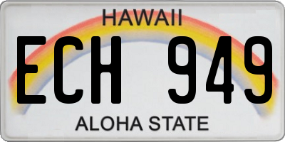 HI license plate ECH949