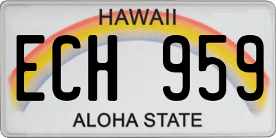 HI license plate ECH959