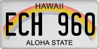 HI license plate ECH960