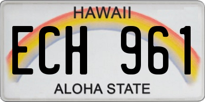 HI license plate ECH961