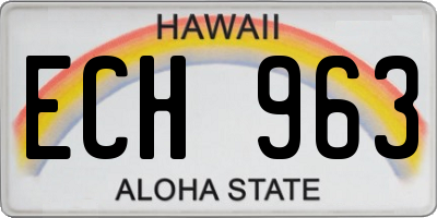 HI license plate ECH963