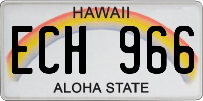 HI license plate ECH966