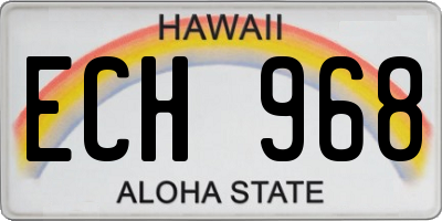 HI license plate ECH968