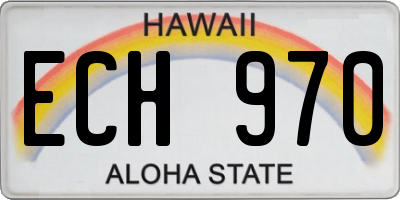 HI license plate ECH970