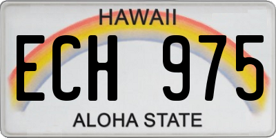 HI license plate ECH975