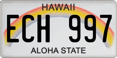 HI license plate ECH997