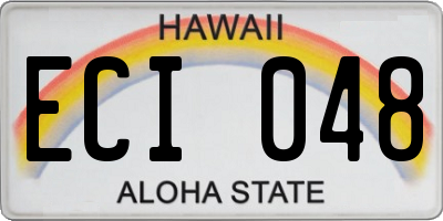 HI license plate ECI048