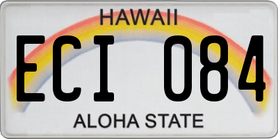 HI license plate ECI084