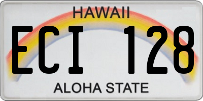 HI license plate ECI128