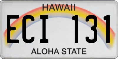 HI license plate ECI131