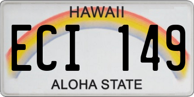 HI license plate ECI149