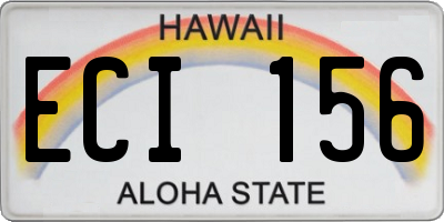 HI license plate ECI156