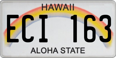 HI license plate ECI163