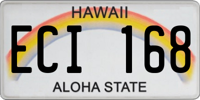 HI license plate ECI168