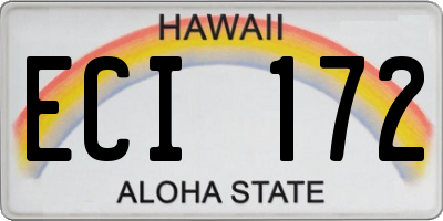 HI license plate ECI172